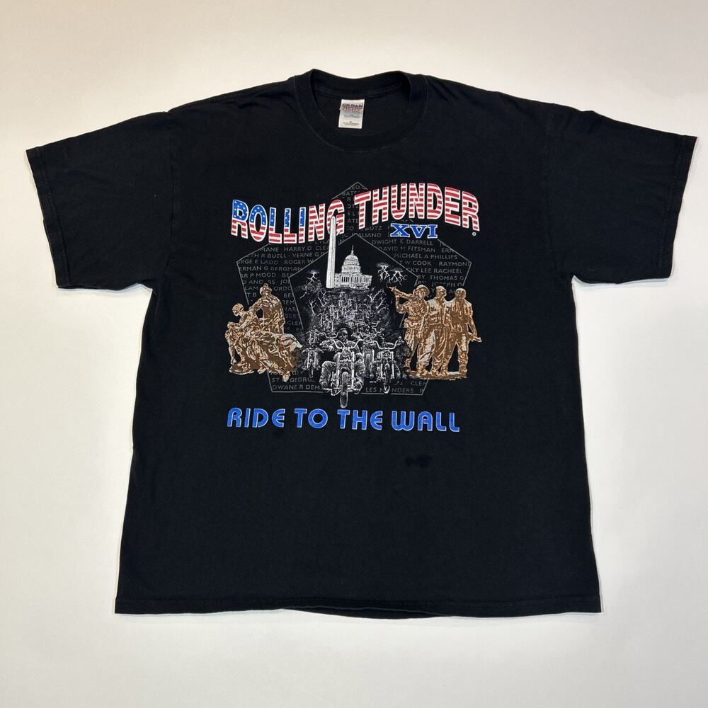 Vintage 2003 Rolling Thunder Ride To The Wall T Shirt XL Salute Capitol Graphic